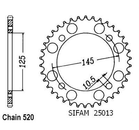 Couronne Xt 550 1982-1983 Xt 600 1987-1995 - 520 - 38 Dents - Similaire JTR857