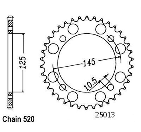 Couronne Xv 250 Virago 1989-1998 Xte 600 1990-2001 - 520 - 45 Dents - Similaire JTR857