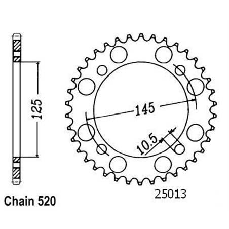 Couronne Xv 250 Virago 1989-1998 Xte 600 1990-2001 - 520 - 45 Dents - Similaire JTR857