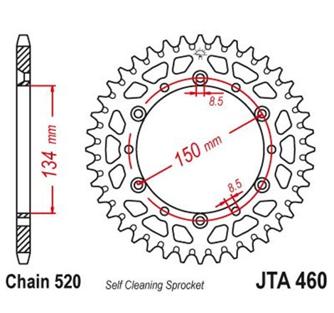 Couronne Alu Kawasaki X Wing Ergal - Anti Boue Noire/Vert - 520 - 48 Dents - Similaire JTA460