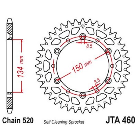 Couronne Alu Kawasaki X Wing Ergal - Anti Boue Noire/Vert - 520 - 48 Dents - Similaire JTA460