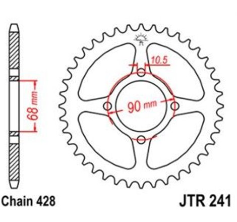 Couronne Mtx 125 R 1983-1994 - 428 - 53 Dents - Similaire JTR241