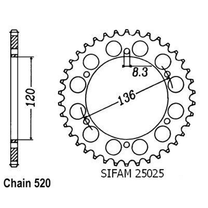 Couronne Srx 600 1986-1994 - 520 - 37 Dents - Similaire JTR846