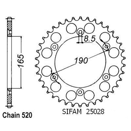 Couronne Ktm Tous Modeles 2t+4t 1983-1990 - 520 - 50 Dents - Similaire JTR896