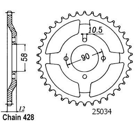 Couronne Nx 125 Italie 1989-1998 - 428 - 50 Dents - Similaire JTR271