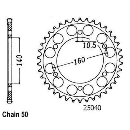 Couronne Zx-2011 Zzr 1995-1998 - 530 - 44 Dents - Similaire JTR502