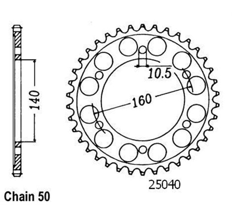 Couronne Zzr 1100 1990-1994 - 530 - 45 Dents - Similaire JTR502