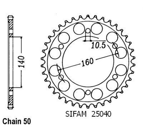 Couronne Gpx 750 R 1986-1988 - 530 - 47 Dents - Similaire JTR502