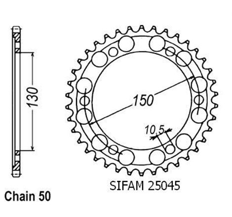 Couronne Fj 1200 1986-1990 - 530 - 40 Dents - Similaire JTR859