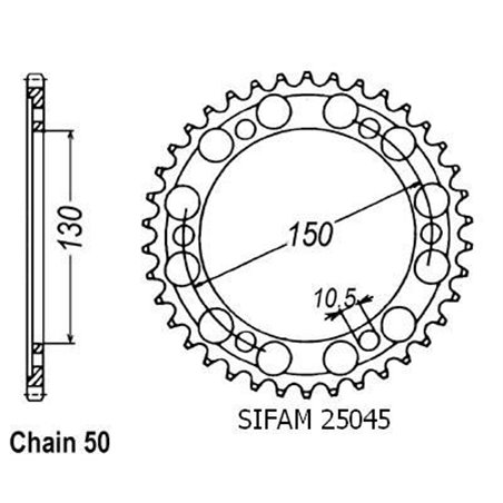 Couronne Fj 1200 1986-1990 - 530 - 40 Dents - Similaire JTR859