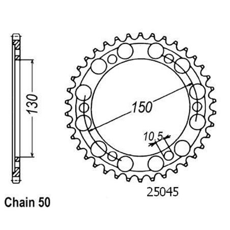 Couronne Fzr 750 Genesis 1987-1988 - 530 - 43 Dents - Similaire JTR859