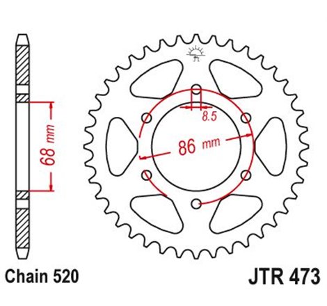 Couronne Kawasaki Z250 - 520 - 37 Dents - Similaire JTR473