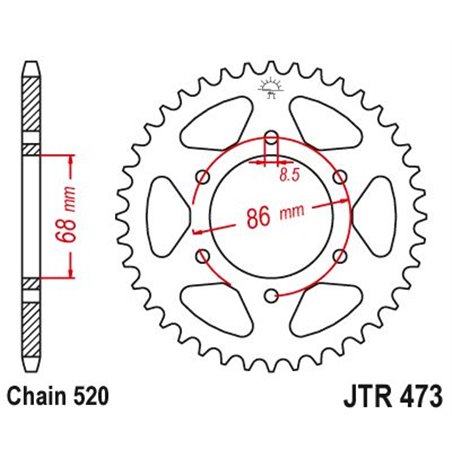 Couronne Kawasaki Z250 - 520 - 37 Dents - Similaire JTR473