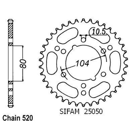 Couronne Gpz 400 (Ps49) 1984-1987 - 520 - 38 Dents - Similaire JTR1478