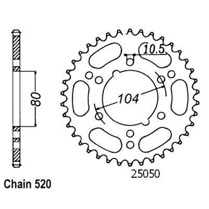 Couronne Zx-6 R 636 2005 - 520 - 40 Dents - Similaire JTR1478