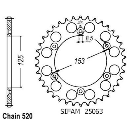 Couronne Alu Honda 125/250/500 Cr - 520 - 45 Dents - Similaire JTA210