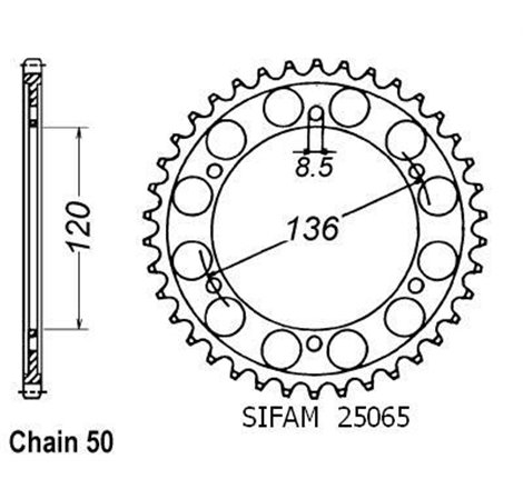 Couronne Rd 500 Lc 1984-1985 - 530 - 38 Dents - Similaire JTR862