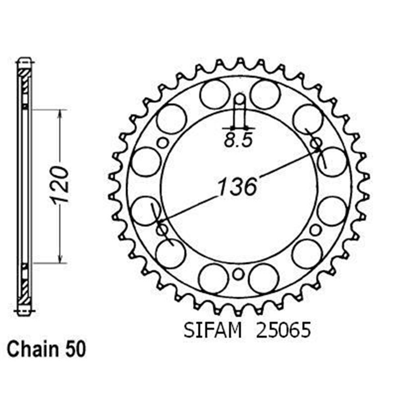 Couronne Rd 500 Lc 1984-1985 - 530 - 38 Dents - Similaire JTR862