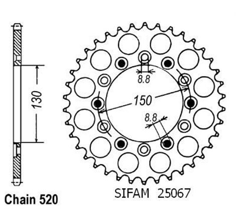 Couronne 125 Rx R 1991 - 520 - 48 Dents - Similaire JTR245/2