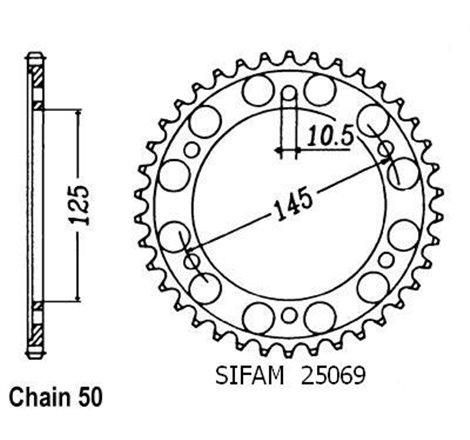 Couronne Fz 750 1986-1986 - 530 - 44 Dents - Similaire JTR865