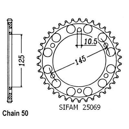 Couronne Fz 750 1986-1986 - 530 - 44 Dents - Similaire JTR865