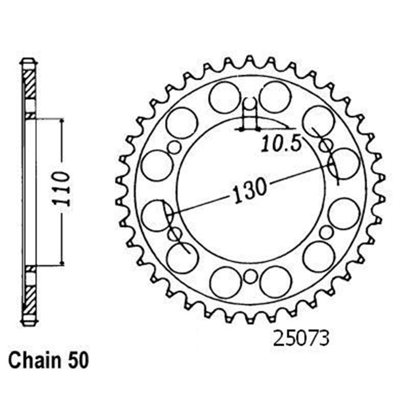 Couronne Yzf 1000 R1 1998-2003 - 530 - 43 Dents - Similaire JTR479