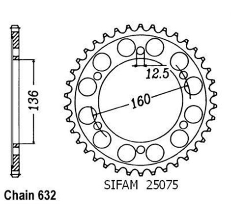 Couronne Gpz 1000 Rx 1986-1989 - 632 - 40 Dents - Similaire JTR500