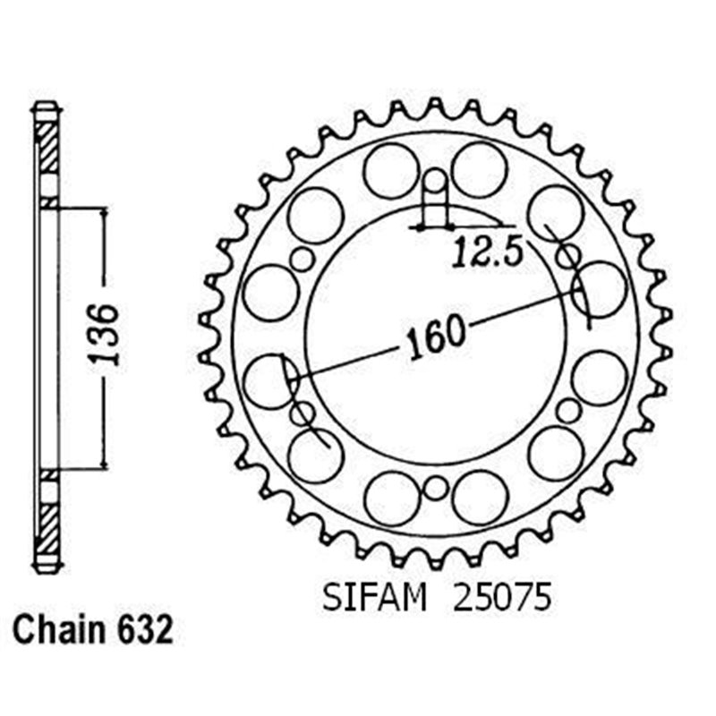 Couronne Gpz 1000 Rx 1986-1989 - 632 - 40 Dents - Similaire JTR500