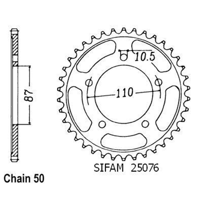 Couronne Rf 600 R 1993-1994 - 530 - 43 Dents - Similaire JTR829