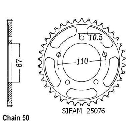 Couronne Rf 600 R 1993-1994 - 530 - 43 Dents - Similaire JTR829