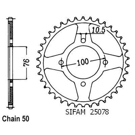 Couronne Rg 500 Gamma 1985-1989 - 530 - 40 Dents - Similaire JTR824