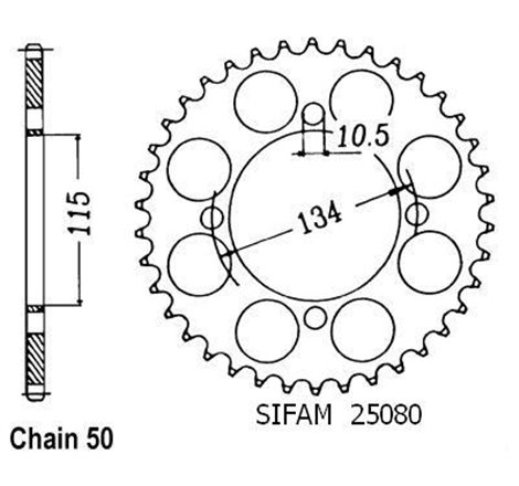 Couronne 750 Elefant 1987-1989 - 530 - 46 Dents - Similaire JTR718