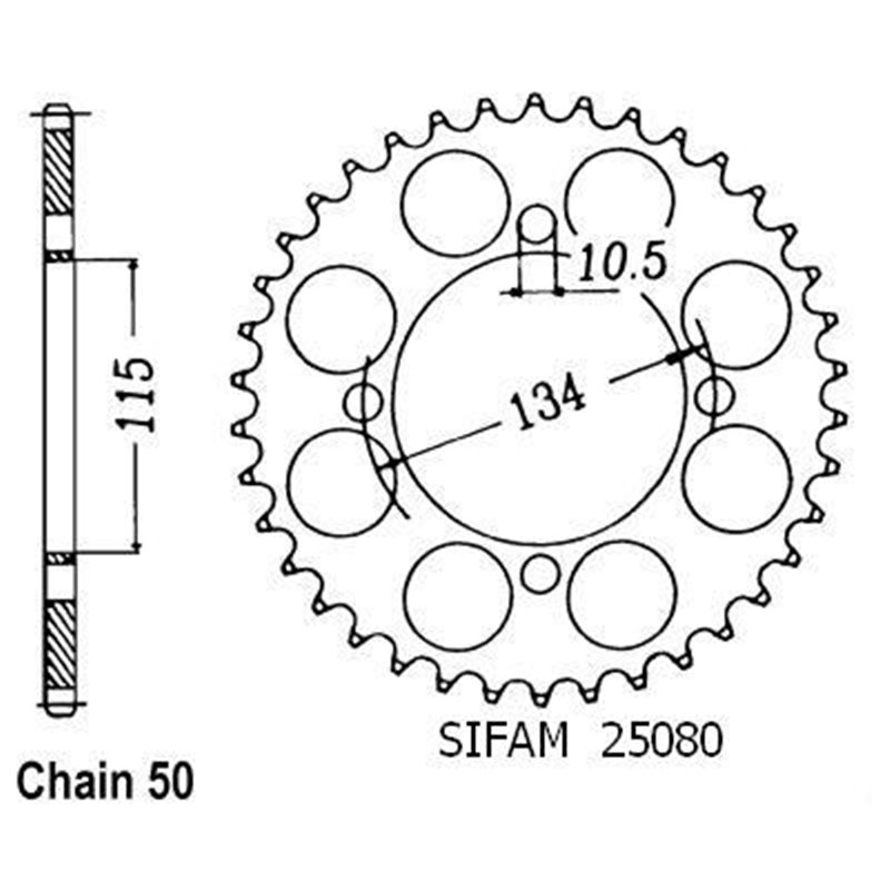 Couronne 750 Elefant 1987-1989 - 530 - 46 Dents - Similaire JTR718