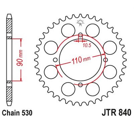 Couronne Xs 400d 1982-1988 - 530 - 38 Dents - Similaire JTR840