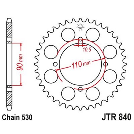 Couronne Xs 400d 1982-1988 - 530 - 38 Dents - Similaire JTR840