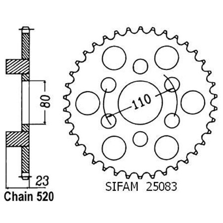 Couronne 125 Af1 1987-1989 - 520 - 34 Dents - Similaire JTR19