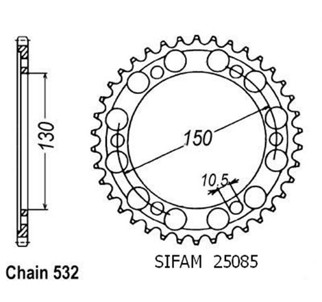 Couronne Xjr 1200 1995-1998 - 532 - 38 Dents - Similaire JTR866