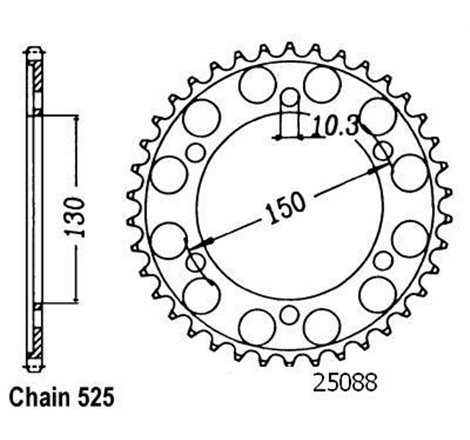 Couronne Xlv 650 Transalp 2000 - 525 - 48 Dents - Similaire JTR300