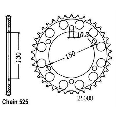 Couronne Xlv 650 Transalp 2000 - 525 - 48 Dents - Similaire JTR300