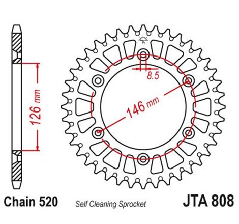 Couronne Alu Suzuki X Wing Ergal - Anti Boue Noire/Jaune - 520 - 48 Dents - Simi