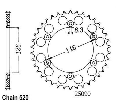 Couronne Suzuki - 520 - 41 Dents - Similaire JTR808