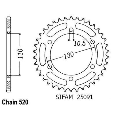 Couronne Zr 550 Zephyr 1990-1998 - 520 - 38 Dents - Similaire JTR486