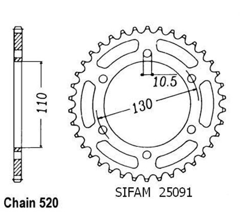 Couronne El 250 1996-1999 - 520 - 40 Dents - Similaire JTR486