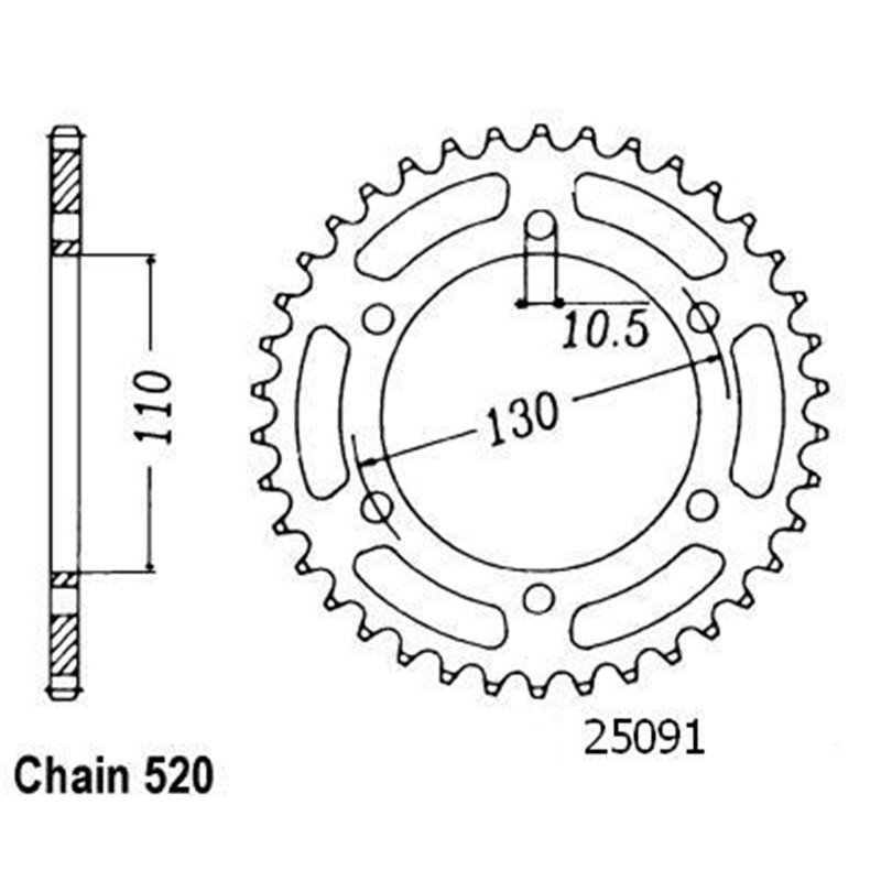 Couronne Gpz 500 Ex/S 1994-2000 - 520 - 41 Dents - Similaire JTR486