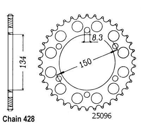 Couronne 125 Kmx 1986-1999 200 Kmx 1988-1992 - 428 - 48 Dents - Similaire JTR463