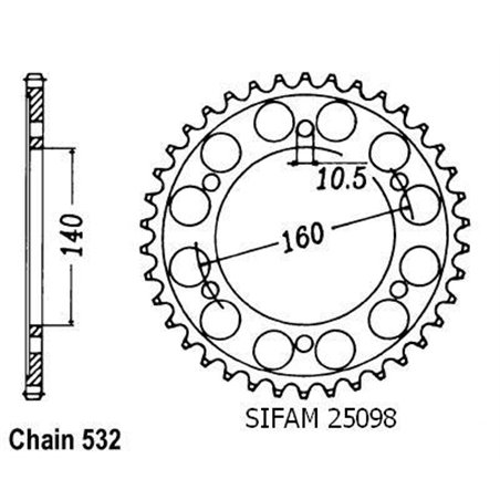 Couronne Zx-2010 Tomcat 1988-1991 - 532 - 45 Dents - Similaire JTR503