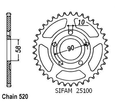 Couronne Nsr 125 1990-1998 - 520 - 35 Dents - Similaire JTR604