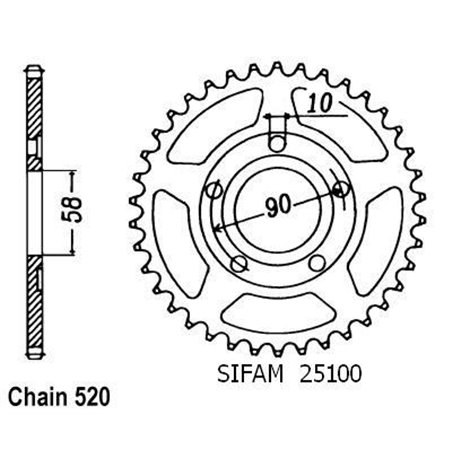 Couronne Nsr 125 1990-1998 - 520 - 35 Dents - Similaire JTR604