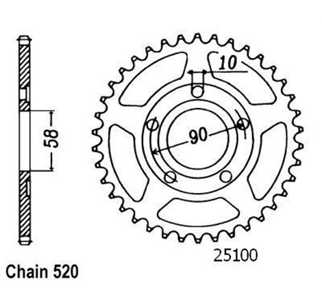 Couronne Nsr 125 1990-1998 - 520 - 36 Dents - Similaire JTR604