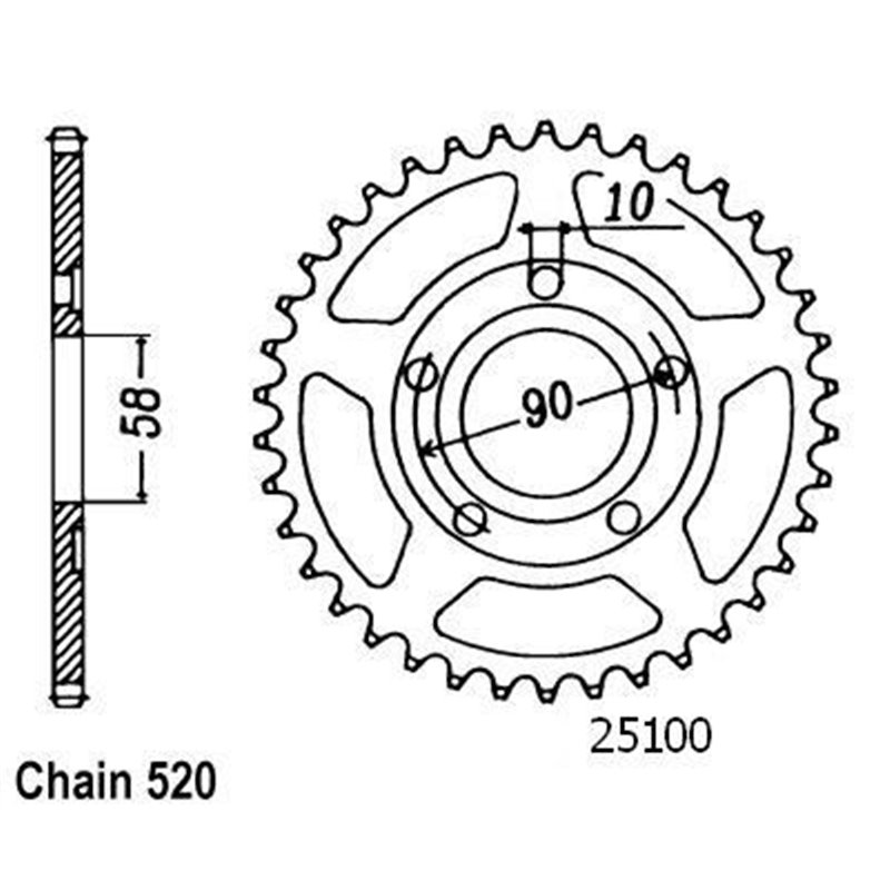 Couronne Nsr 125 1990-1998 - 520 - 36 Dents - Similaire JTR604